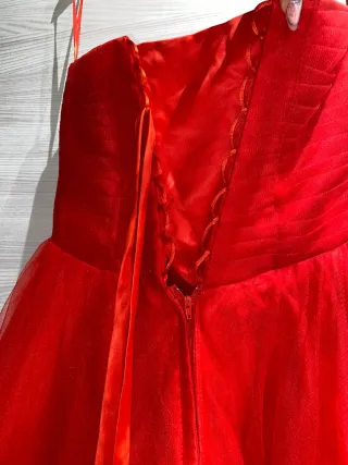 Abito da sera rosso con strass Patatina