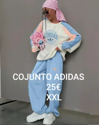 Conjunto Adidas Azul y Rosa Talla XL XXL