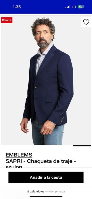 Americana azul marino hombre Talla 46