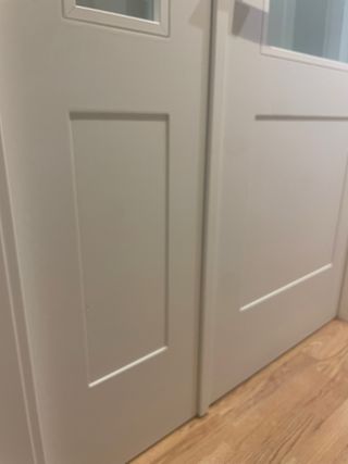 Puerta doble blanca con cristal 72cm+43cm