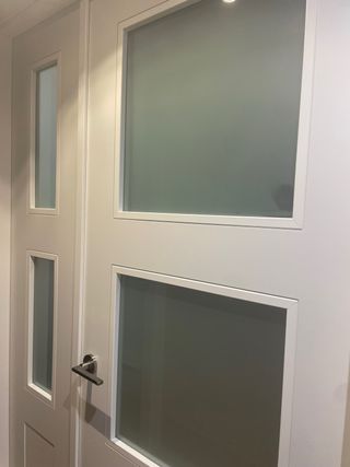 Puerta doble blanca con cristal 72cm+43cm