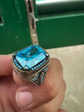 Anillo Plata 925 Zafiro Azul
