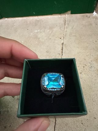 Anillo Plata 925 Zafiro Azul