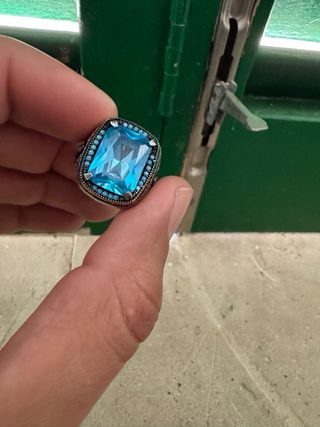 Anillo Plata 925 Zafiro Azul