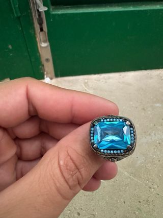 Anillo Plata 925 Zafiro Azul