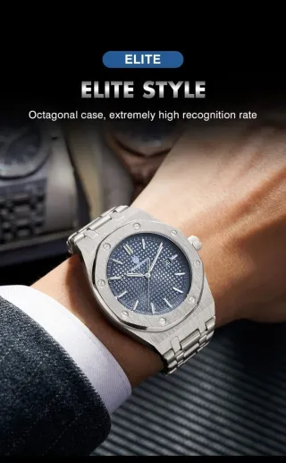 Reloj paazomu Hombre Esfera Azul Acero