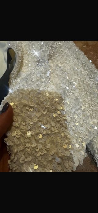 Conjunto chaqueta y falda brillante