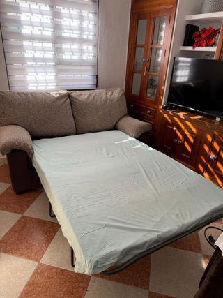 Sofá Cama Beige y Marrón