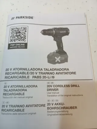 Taladro Parkside 20V con Batería y Cargador