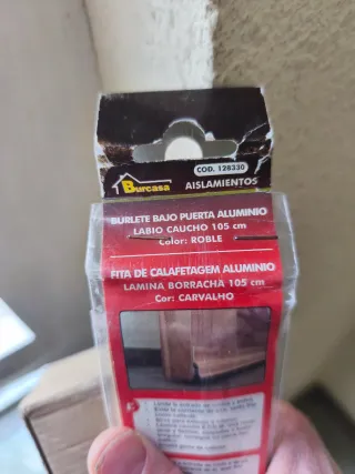 Burlete Bajo Puerta Aluminio Roble 105cm