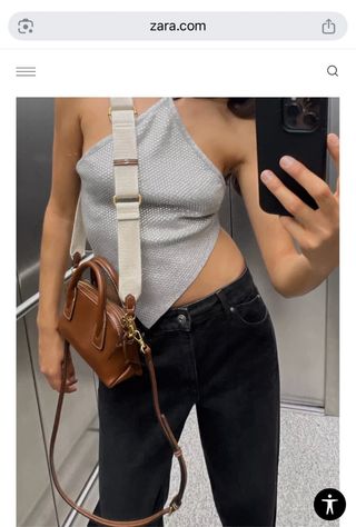 Borsa Zara donna marrone tracolla