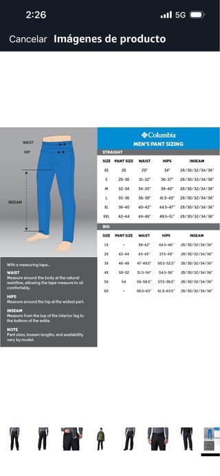 Pantalones Columbia Bugaboo 5 Talla xxl