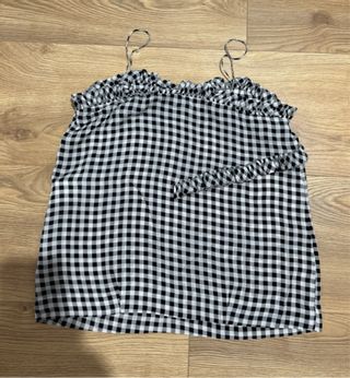 Top Bimba y Lola cuadros blanco y negro