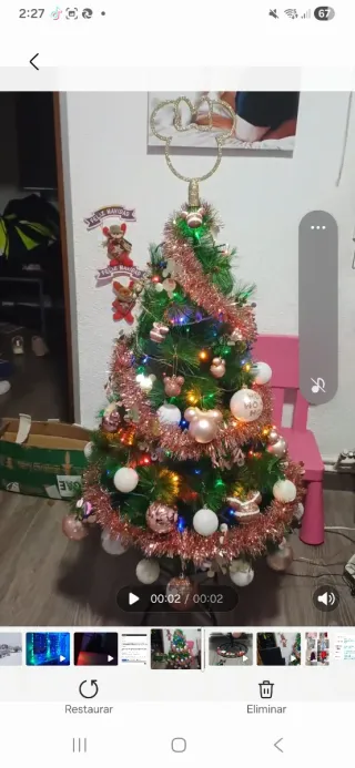 Bolas y espumillon Navidad Minnie Mouse Disney.