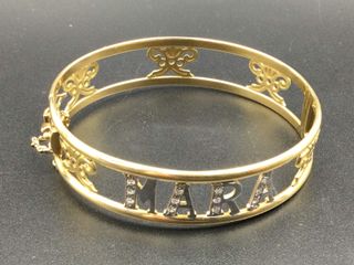 brazalete oro 18k con piedra con circonita