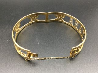 brazalete oro 18k con piedra con circonita
