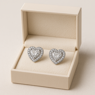 Pendientes Corazón Plata con Circonitas