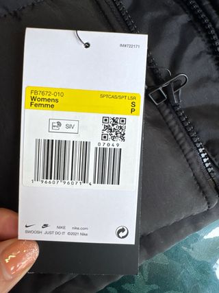 Chaqueta Nike Talla S Negra Nueva