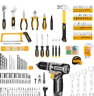 Caja de herramientas DEKO con taladro