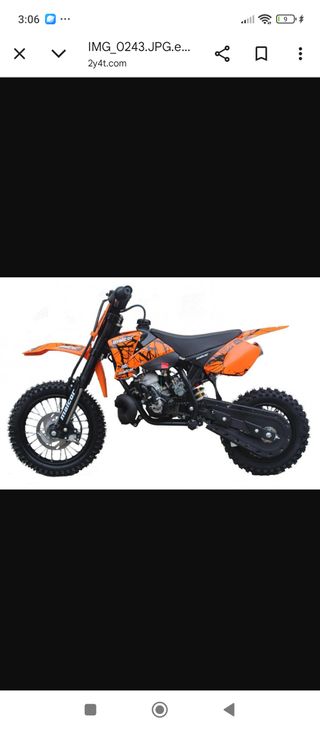 Moto de cross para niños naranja de 65cc