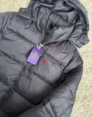 Abrigo Ralph Lauren Negro con Capucha