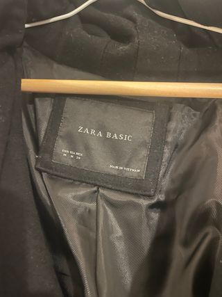 Abrigo Zara cuello envolvente lana negro