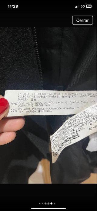 Abrigo Zara cuello envolvente lana negro