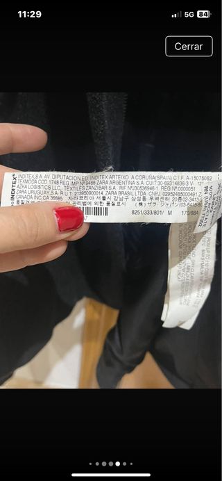 Abrigo Zara cuello envolvente lana negro