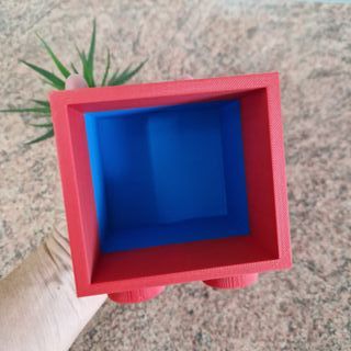 Portalápices Estilo LEGO Rojo y Azul
