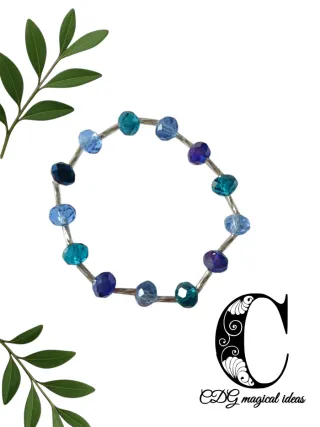 Bracciale cristalli blu e azzurro