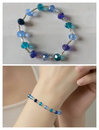 Bracciale cristalli blu e azzurro