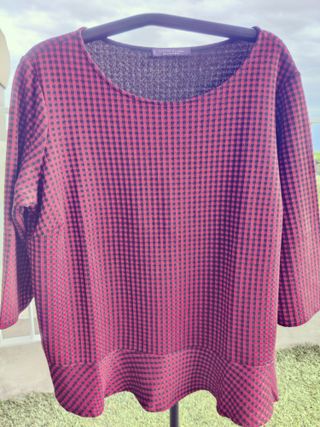 OFERTA 3 X 2 Jersey cuadros rojo y negro