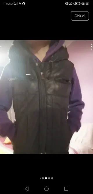 Piumino vera piuma d'oca nero e viola