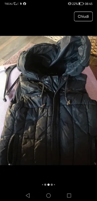 Piumino vera piuma d'oca nero e viola