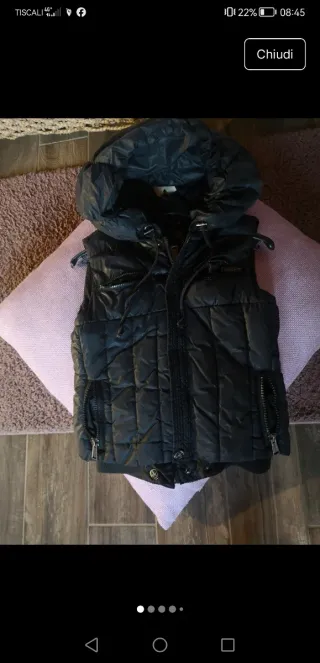 Piumino vera piuma d'oca nero e viola