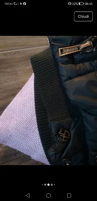 Piumino vera piuma d'oca nero e viola