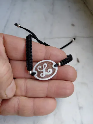 Bracciale cammeo L argento 925 laccio nylon