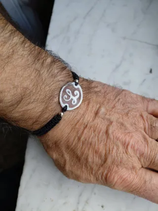 Bracciale cammeo L argento 925 laccio nylon