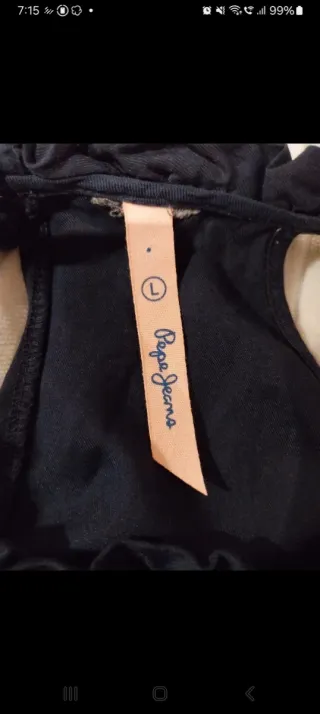 Blusa Pepe Jeans azul marino T40 , algodón y seda.