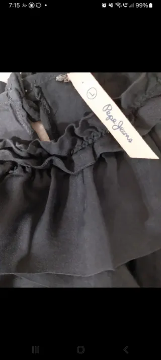 Blusa Pepe Jeans azul marino T40 , algodón y seda.