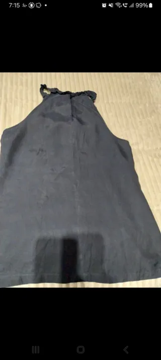 Blusa Pepe Jeans azul marino T40 , algodón y seda.