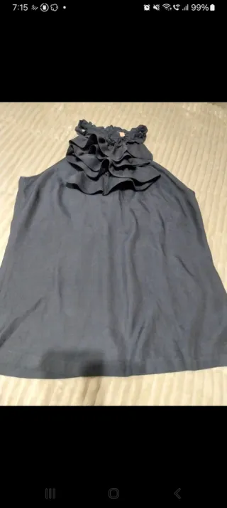 Blusa Pepe Jeans azul marino T40 , algodón y seda.