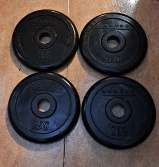 PESAS 4 DISCOS DE 2KG CAUCHO DOMYOS