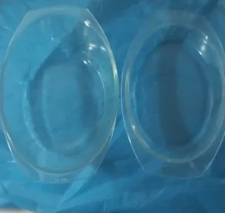 Fuente de cristal con tapadera ovalada