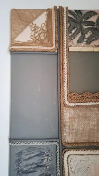 Cuadro textil con cuerdas y yute