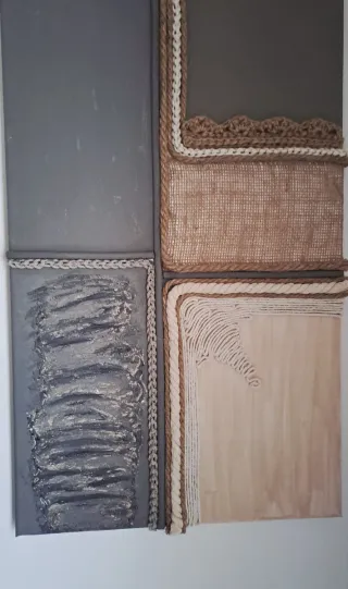 Cuadro textil con cuerdas y yute