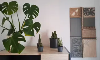 Cuadro textil con cuerdas y yute