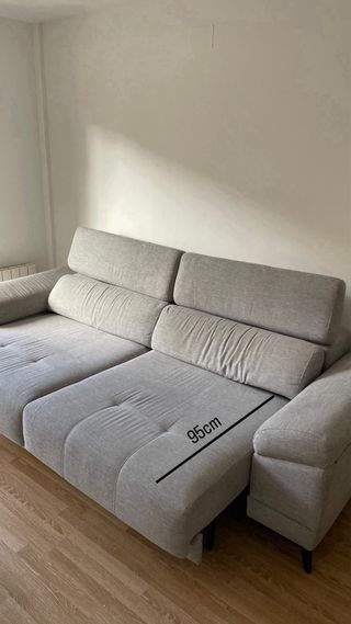 Sofá 3 plazas gris tela