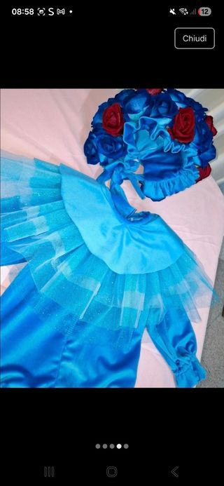 Costume carnevale sartoriale bouquet rose