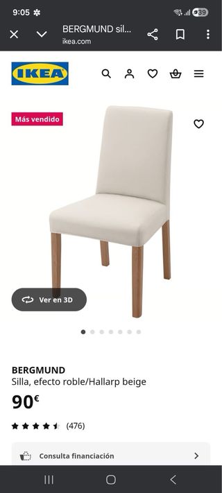 Sillas Ikea Tela y Madera